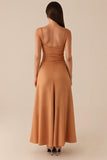 Robe de soirée froncée à bretelles spaghetti Twilight