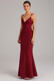 Robe de soirée sirène à lacets bordeaux