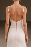 Robe formelle à bretelles spaghetti ivoire