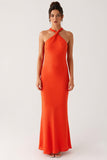 Robe formelle dos nu dos nu orange dos nu