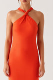 Robe formelle dos nu dos nu orange dos nu