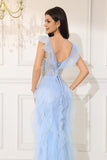Robe de soirée longue corset sirène légère à épaules dénudées