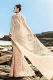 Robe de soirée corset perlé sirène champagne à épaules dénudées