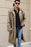 Manteau de fourrure blanc gris long devant ouvert col polo