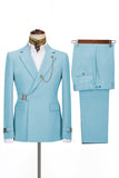 Bleu marine revers cranté 2 pièces Slim Fit Costumes formels