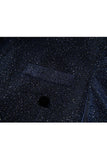 Bleu marine scintillant à paillettes châle revers 2 pièces Slim Fit Costumes de bal pour hommes