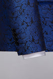 Jacquard bleu châle revers 2 pièces costumes de bal pour hommes