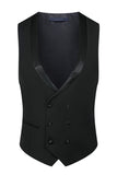 Hommes Blanc Perlé Châle Revers Simple Boutonnage 3 Pièces Costumes