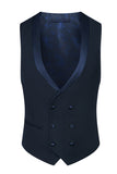 Hommes Blanc Perlé Châle Revers Simple Boutonnage 3 Pièces Costumes