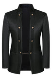 Col montant Jacquard Noir 3 Pièces Costumes Homme