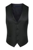 Col montant Jacquard Noir 3 Pièces Costumes Homme