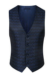 Col montant Jacquard Noir 3 Pièces Costumes Homme