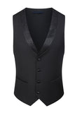 Hommes Noir Pointu Revers Perlé 3 Pièces Costumes de Mariage