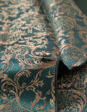 Costume de bal 3 pièces vert foncé en jacquard à col châle