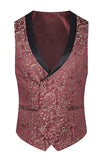 Costume de bal 3 pièces vert foncé en jacquard à col châle
