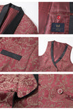 Costume de bal 3 pièces vert foncé en jacquard à col châle