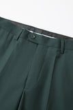 Vert foncé Jacquard Châle Revers 3 Pièces Costumes de Bal