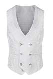 Vert foncé Jacquard Châle Revers 3 Pièces Costumes de Bal