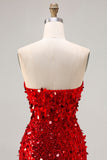 Corset de bal longue robe de bal bleu sans bretelles à sequins