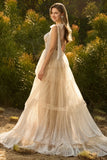 Robe de bal longue rose à volants à volants avec des perles et un corset rose à volants