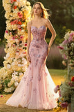 Corset transparent violet à perles perlées et longue robe de bal avec dentelle dans le dos