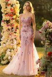Corset transparent violet à perles perlées et longue robe de bal avec dentelle dans le dos