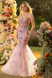 Corset transparent violet à perles perlées et longue robe de bal avec dentelle dans le dos