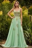 Corset à perles roses A Line Robe de bal longue robe de bal avec dentelle dans le dos