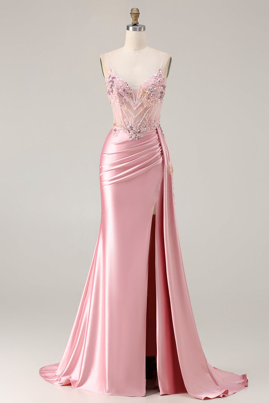 Robe De Soirée Pailletée Flowers By Zoe Rose Et Grise - Taille XL, Occasion Très Bon état, Pour Fille