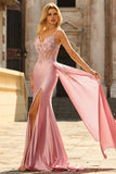 Corset perlé de sirène vert, longue robe de bal en satin avec drapé latéral