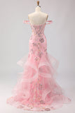 Corset de bal long grande taille à perles à farçants à épaules dénudés