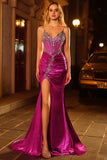 Corset doré scintillant, corset perlé, lacet dans le dos, longue robe de bal avec fente