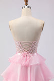 Corset sans anneaux à perles perlés vert A Line longue robe de bal en dentelle