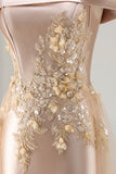 Robe de la mère de la mariée en applique gris-bleu-bleu avec des paillettes