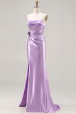Robe de bal longue robe de bal 3D en forme de sirène violette en forme de sirène violette en 3D