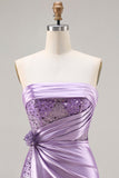 Robe de bal longue robe de bal 3D en forme de sirène violette en forme de sirène violette en 3D