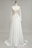 Robe de mariée à manches longues en dentelle ivoire