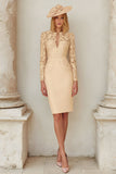 Robe mère de la mariée en satin stretch blush avec dentelle