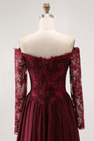 Cabernet A Line Robe bustier Mère de la mariée avec dentelle