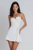 Robe bustier moulante froncée petite blanche