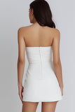 Robe bustier moulante froncée petite blanche