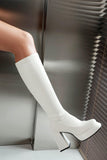 Bottes hautes noires à talons hauts à plateforme épaisse
