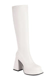 Bottes hautes noires à talons hauts à plateforme épaisse