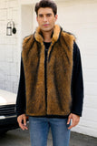 Gilet d’hiver en fausse fourrure gris clair pour hommes