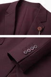 Rouge foncé revers cranté 2 pièces Hommes Costumes
