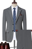 Noir Cranté Revers Singel Breasted 2-Piece Hommes Costumes