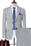 Noir Cranté Revers Singel Breasted 2-Piece Hommes Costumes