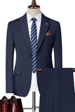 Noir Cranté Revers Singel Breasted 2-Piece Hommes Costumes