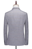 Gris 3 pièces revers crantés simple boutonnage hommes costumes