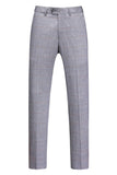 Gris 3 pièces revers crantés simple boutonnage hommes costumes